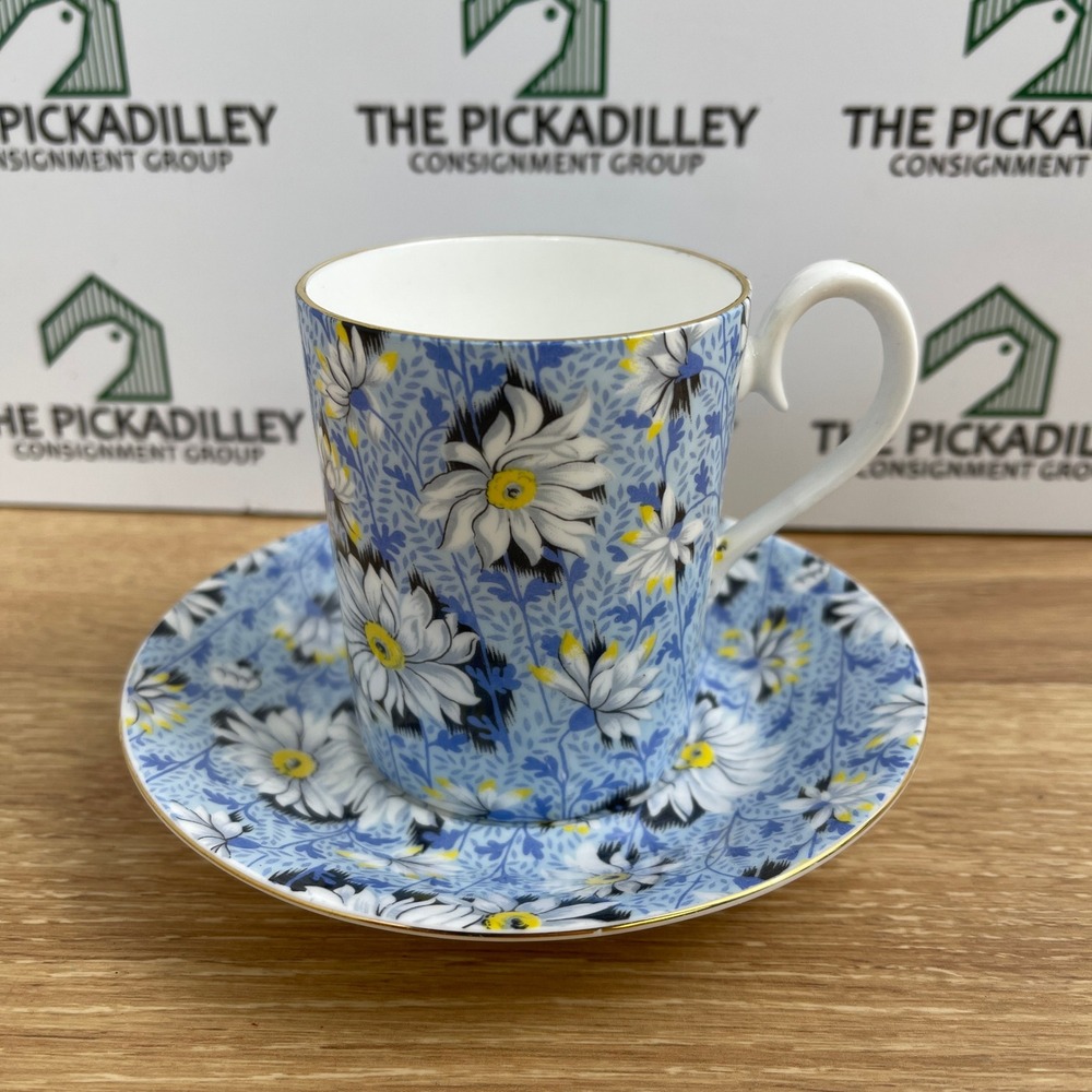 Royal Albert Lady Jane Bone China Coffee Can and Saucer Blue Daisy England